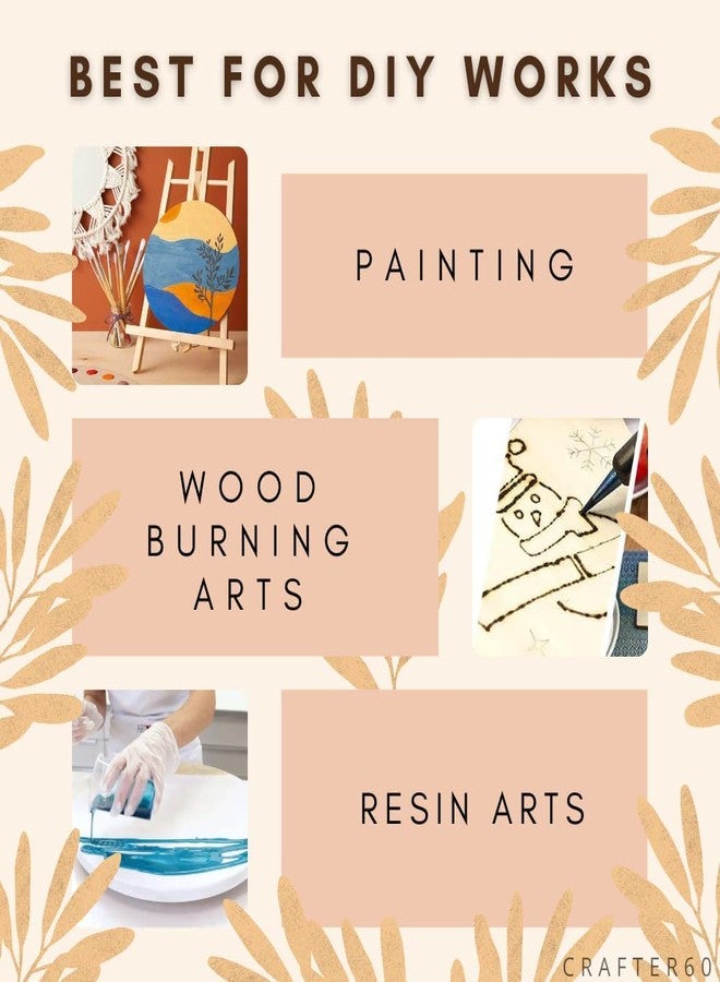 ROOT KRAFT Pack of 2 MDF Board Round Shape (12In x 12In) 2.5 mm Unfinished Wooden Shape Art Panel Wood Boards for Crafts DIY Plaque Plank Cutout Blank Sign Tray Artist Painting Board - Image 4